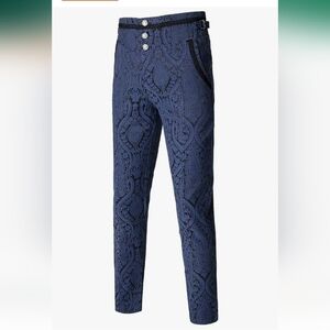 Vatpave Blue Gothic Steampunk Trousers, Size Medium